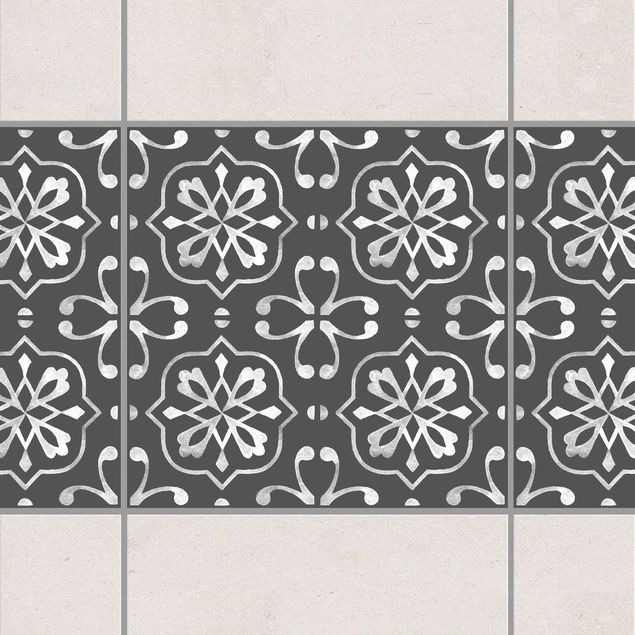 Tile sticker - Dark Gray White Pattern Series No.04