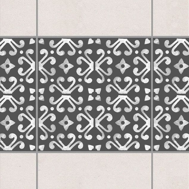 Tile sticker - Dark Gray White Pattern Series No.07