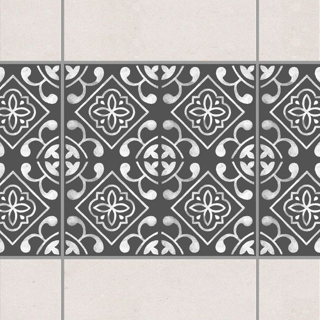 Tile sticker - Dark Gray White Pattern Series No.02