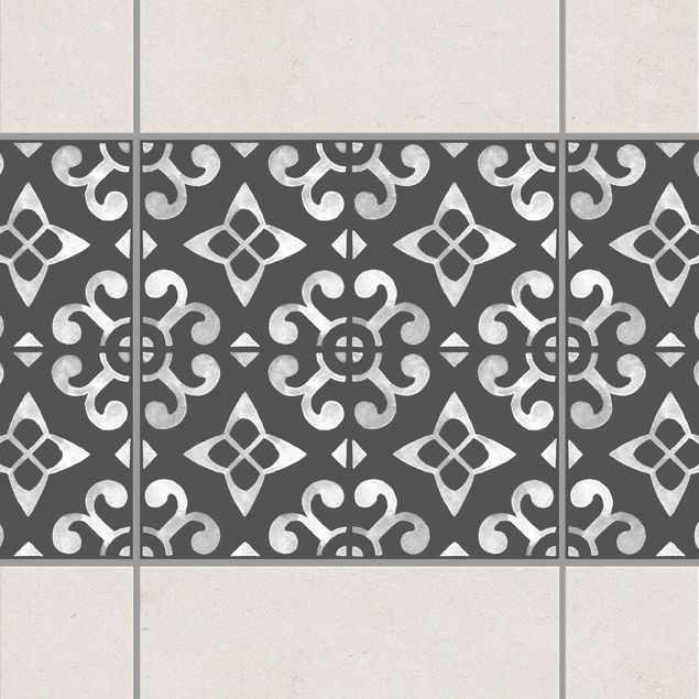 Tile sticker - Dark Gray White Pattern Series No.05