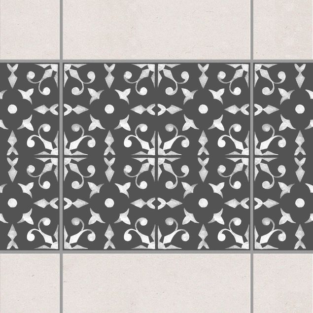 Tile sticker - Dark Gray White Pattern Series No.06