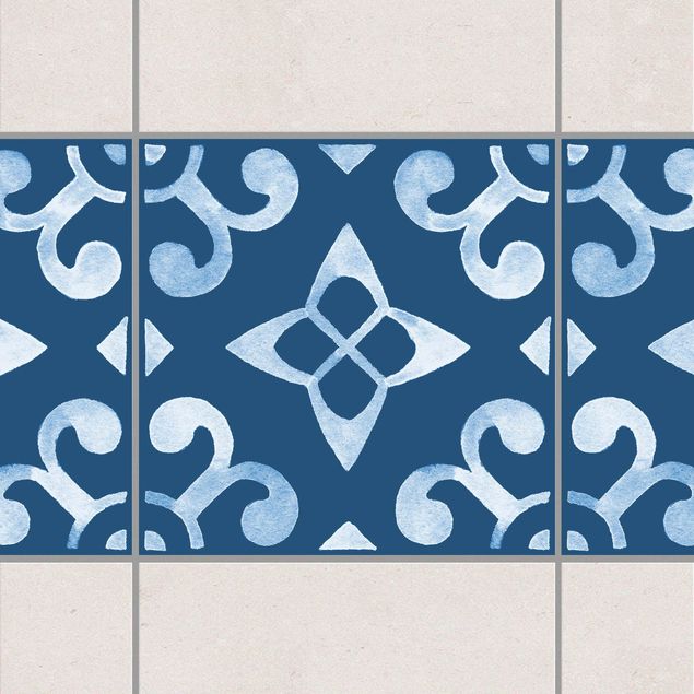 Tile sticker - Pattern Dark Blue White Series No.5