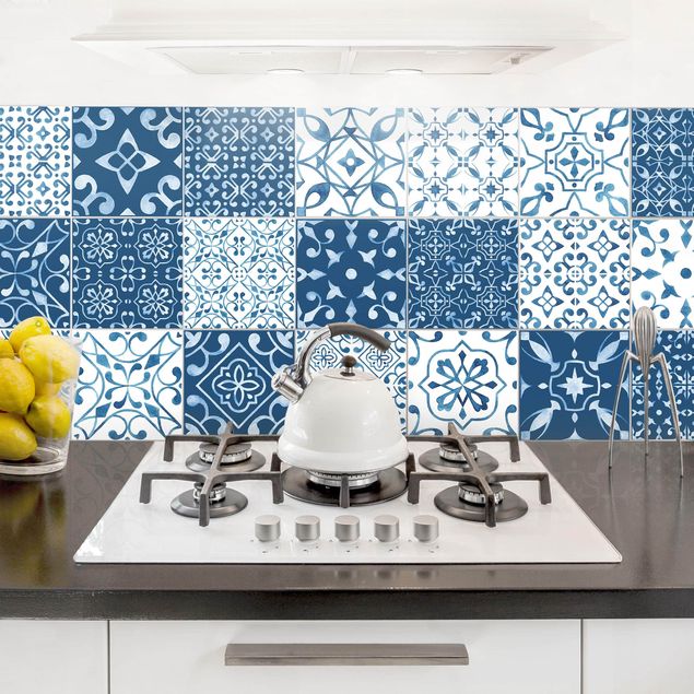 Tile sticker - Multicolour Pattern Blue White