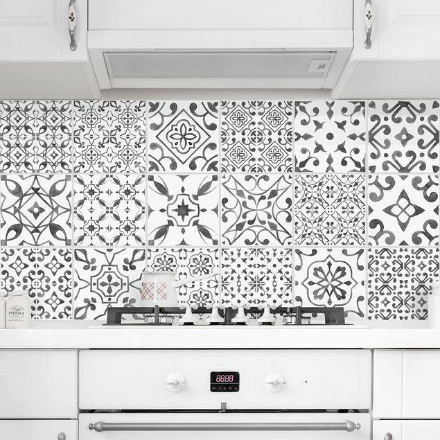 Tile sticker - Gray White Pattern Mix