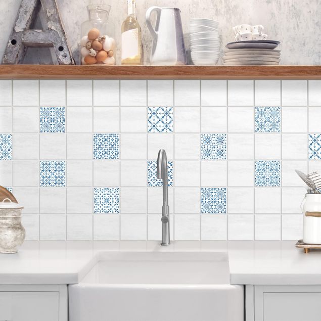 Tile sticker - Blue White Pattern Series