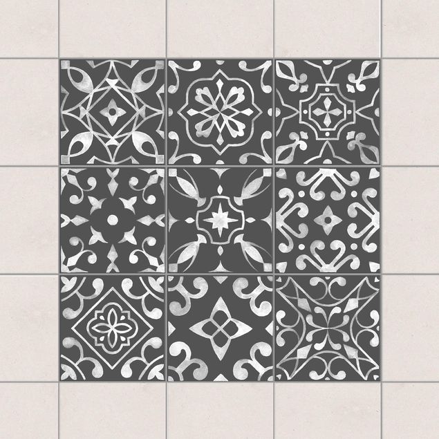 Tile sticker - Pattern Dark Gray White Series