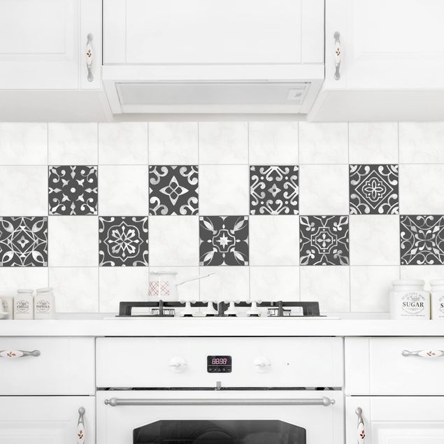 Tile sticker - Pattern Dark Gray White Series
