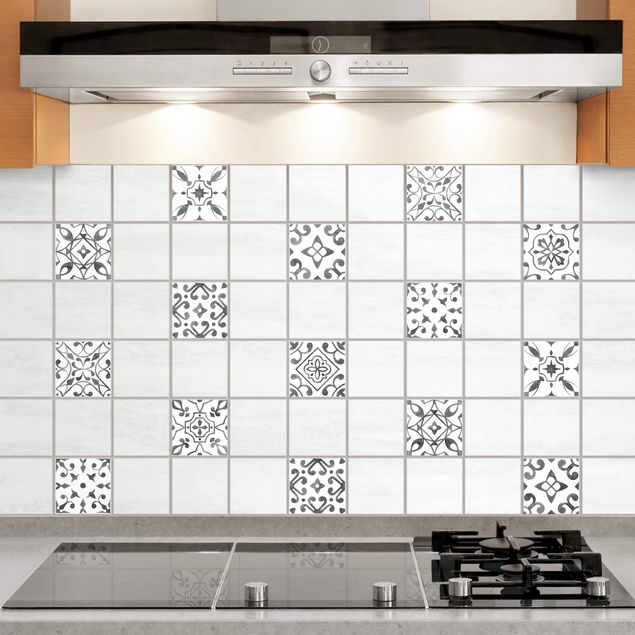 Tile sticker - Pattern Gray White Set