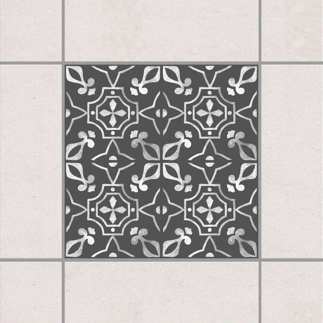 Tile sticker - Dark Gray White Pattern Series No.01