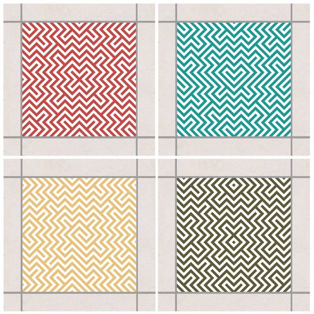 Tile sticker - Geometric Design Colour Set