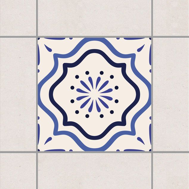 Tile sticker - Mediterranean tile white blue