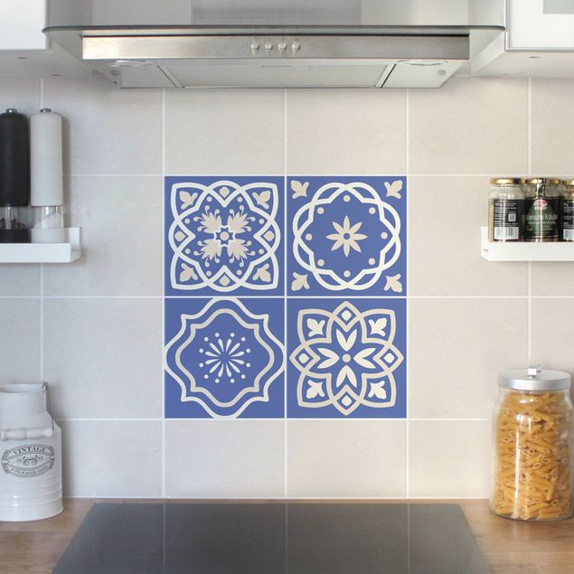 Tile sticker - 4 Portuguese tiles blue