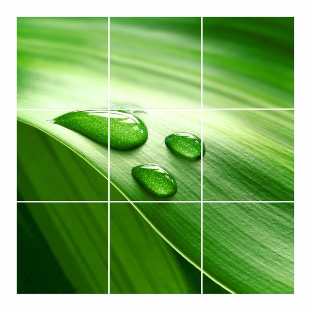 Tile sticker - Banana Leaf With Drops