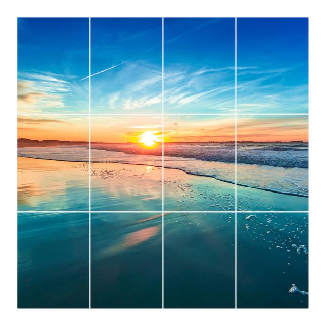 Tile sticker - Romantic Sunset By The Sea