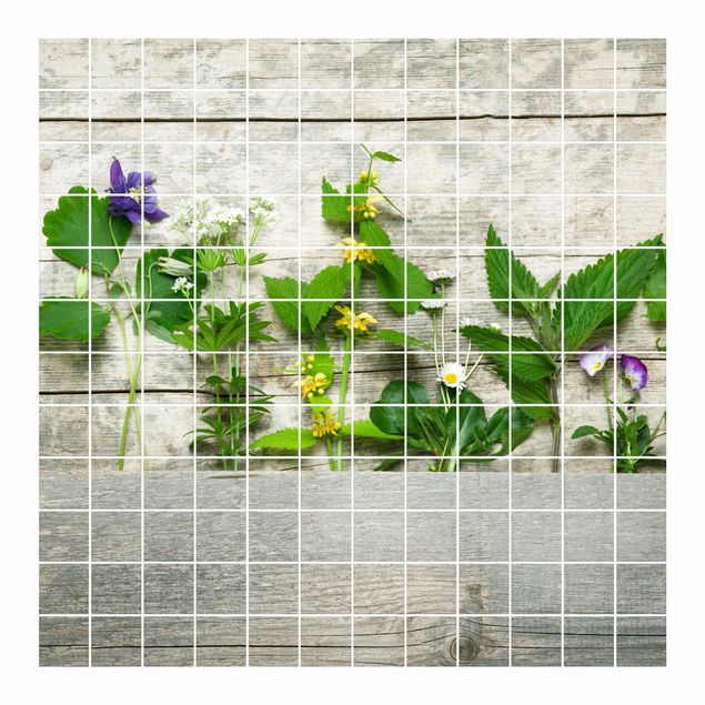 Tile sticker - Medicinal and Meadow Herbs