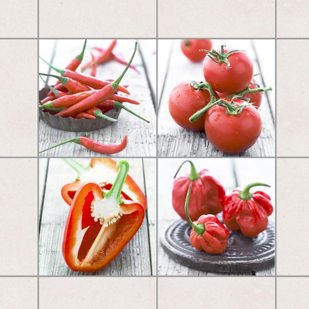 Tile sticker - Red Vegetables