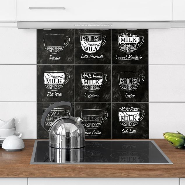 Tile sticker - Coffee Varieties Chalkboard