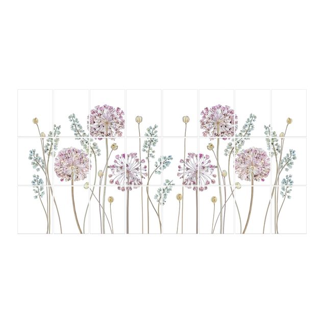 Tile sticker - Allium Illustration