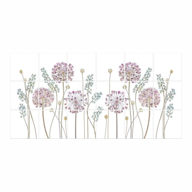Tile sticker - Allium Illustration
