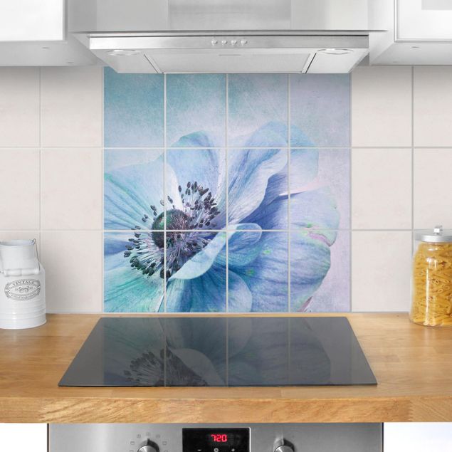 Tile sticker - Flower In Turquoise