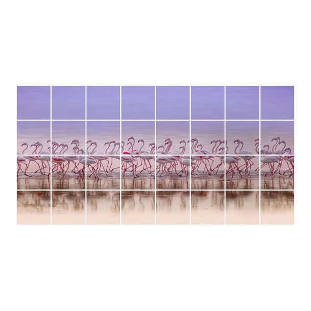 Tile sticker - Flamingo Party