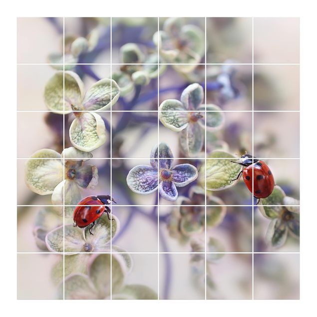 Tile sticker - Ladybird In The Garden
