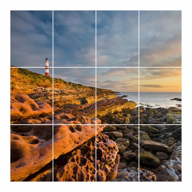 Tile sticker - Tarbat Ness Ocean & Lighthouse At Sunset