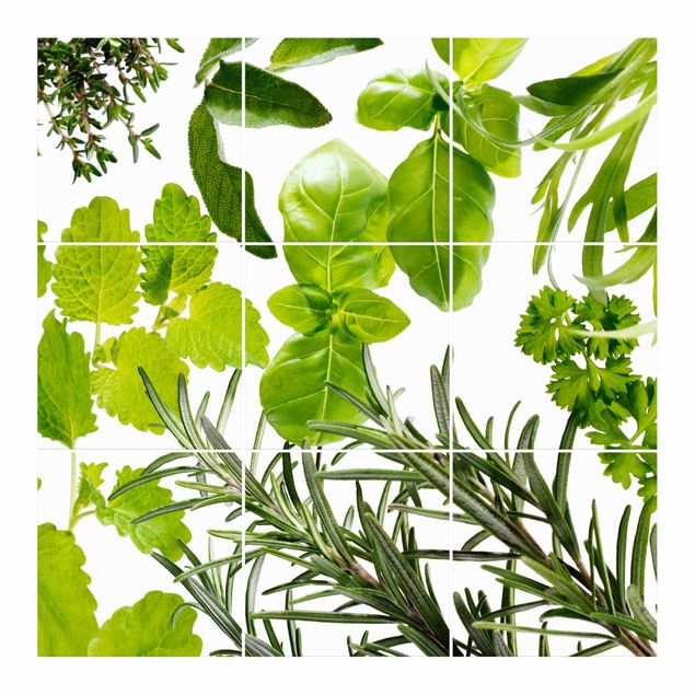Tile sticker - Different Herbs