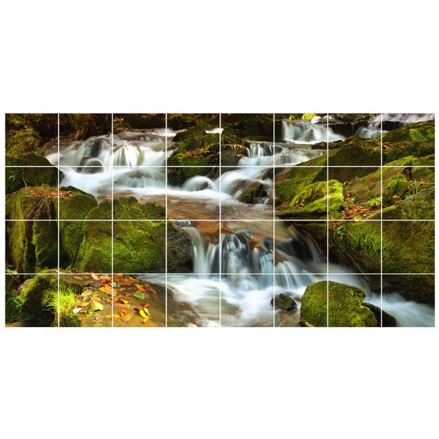 Tile sticker - Waterfall Autumnal Forest