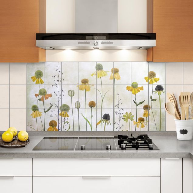 Tile sticker - Delicate Helenium Flowers