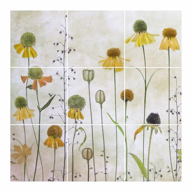 Tile sticker - Delicate Helenium Flowers