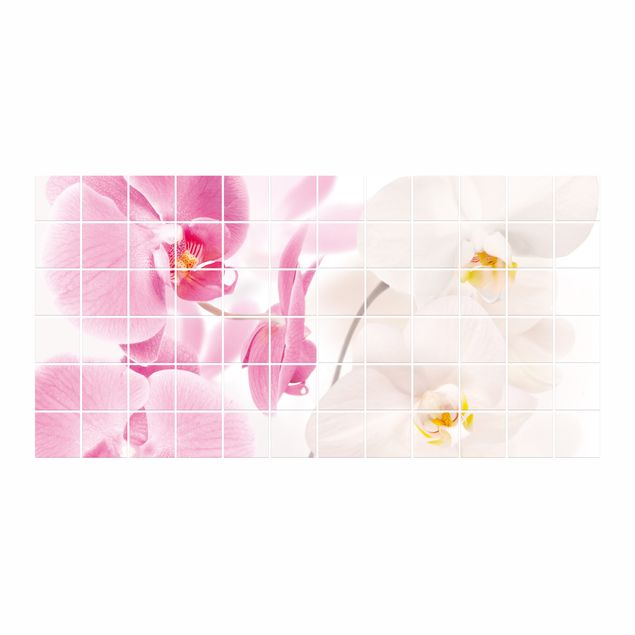 Tile sticker - Tile Mural Delicate Orchids