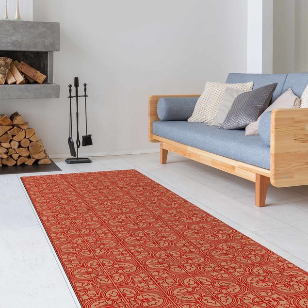 contemporary rugs Tile Pattern Faro Red