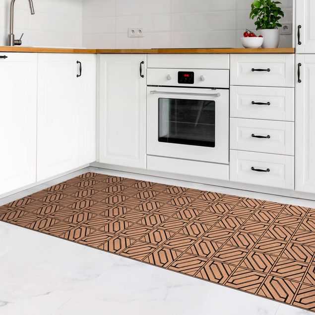 Tile rug Tile Pattern Rhomboidal Geometry Black