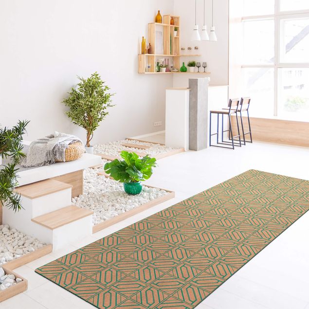 modern area rugs Tile Pattern Rhomboidal Geometry Turquoise
