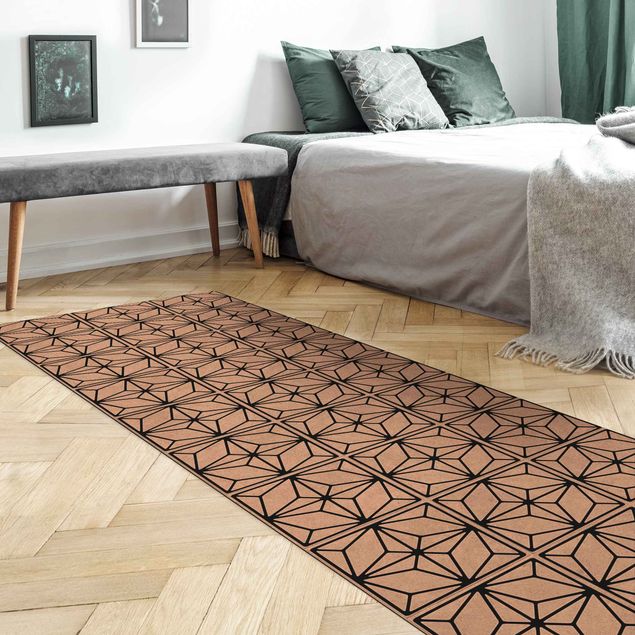 modern area rugs Tile Pattern Star Geometry Black