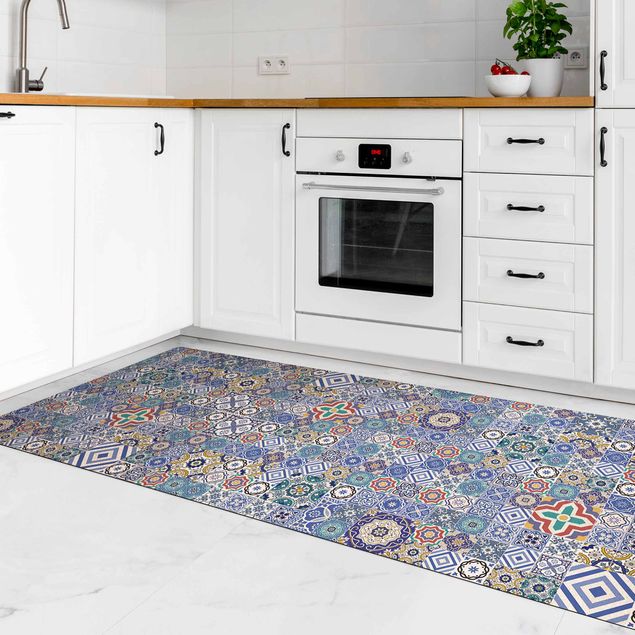 tile effect rug Tiled Wall - Ornate Portuguese Tiles