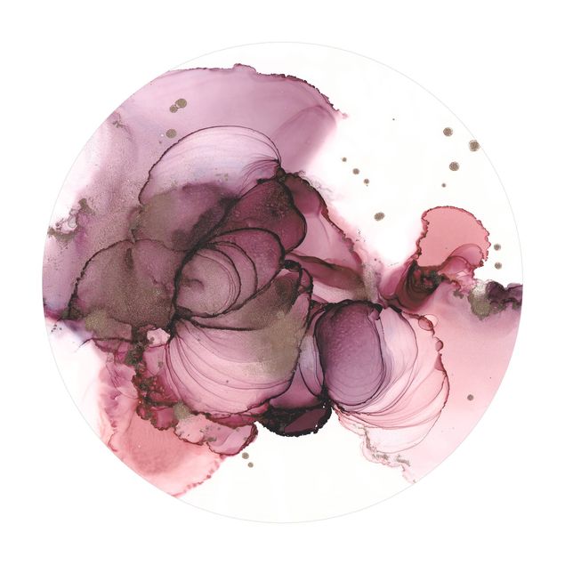 Vinyl Floor Mat round - Fluid Purity In Violet