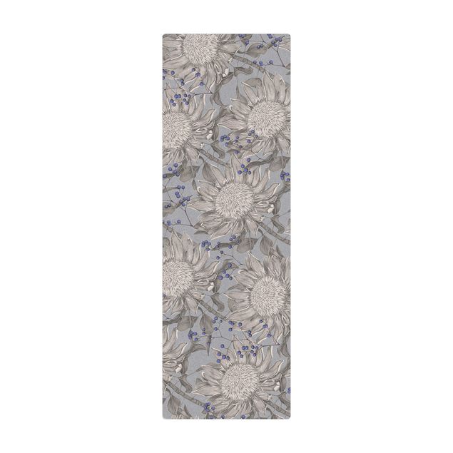 dining room area rugs Floral Elegance Blueberry