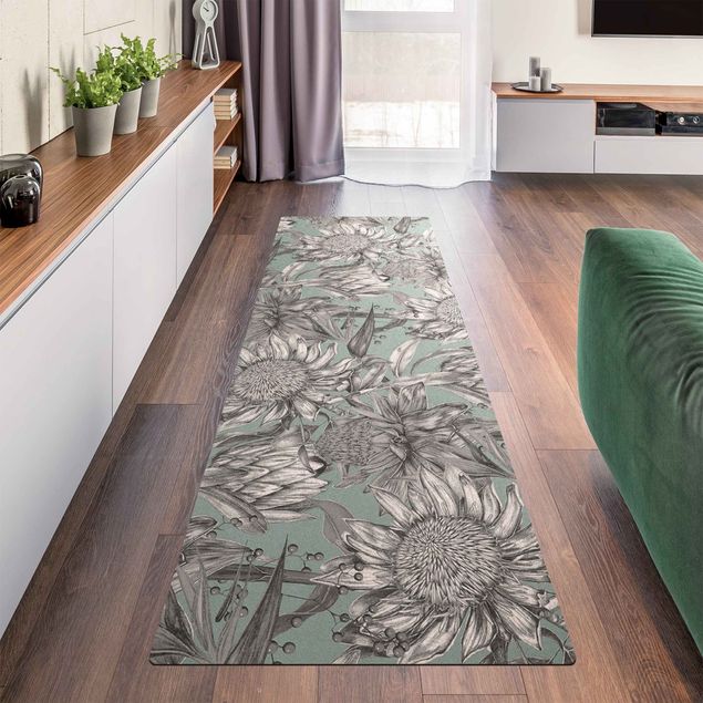 contemporary rugs Floral Elegance Echinacea
