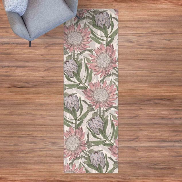 kitchen runner rugs Floral Elegance Protea