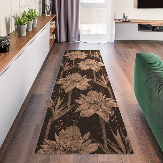 modern area rugs Floral Elegance Vintage Strelitzia