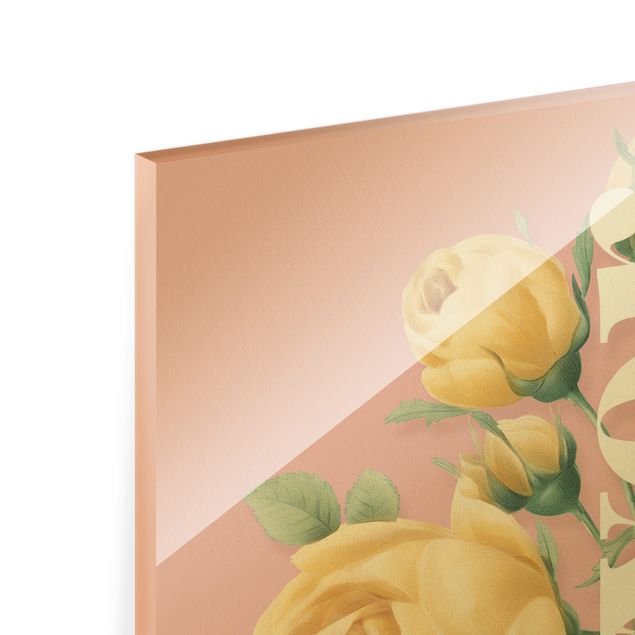 Glass print - Florale Typography - Flower - Portrait format