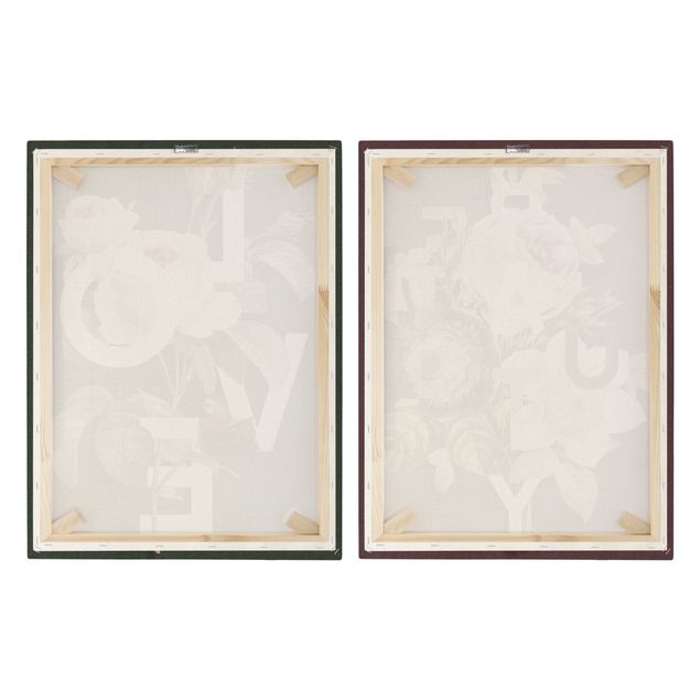 Print on canvas - Floral Typography - Love & Beauty