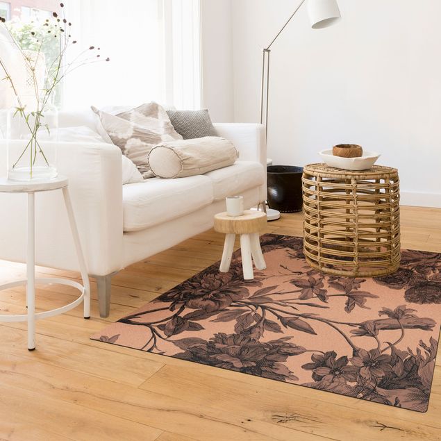 Floral rugs Floral Copper Engraving Mesh Earth
