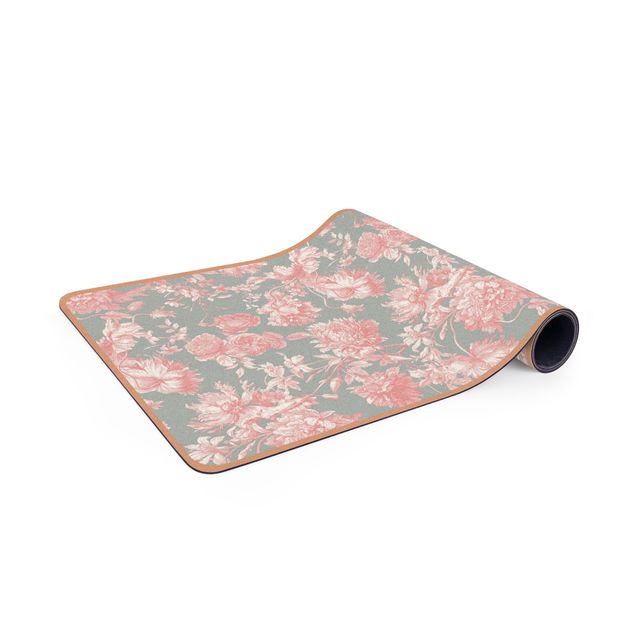 nature mats Floral Copper Engraving Pink Grey