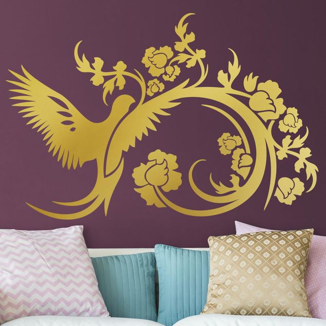 Wall stickers plants Wing Beat with Flower Tendril