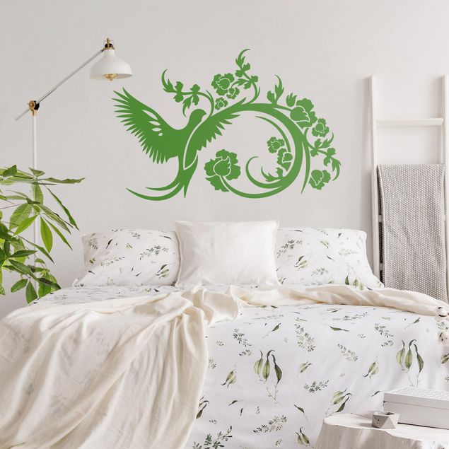 Wall stickers tendril Wing Beat with Flower Tendril
