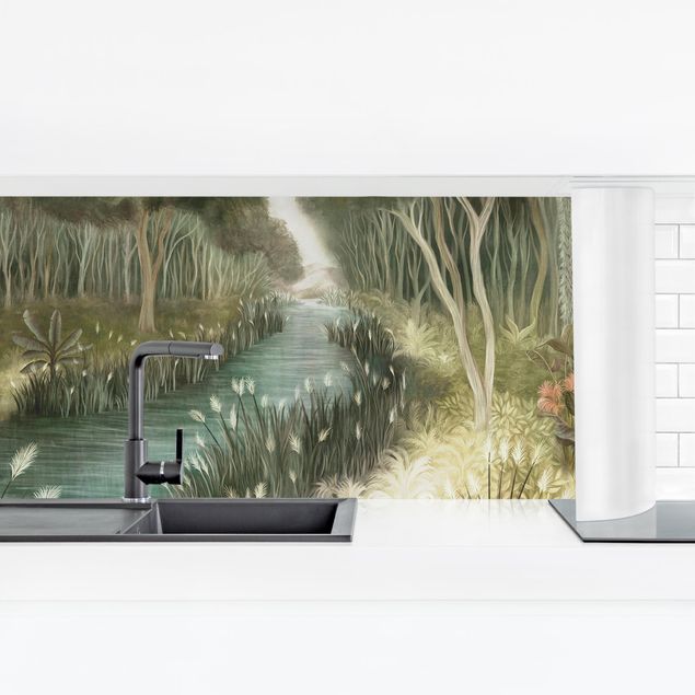 Kitchen wall cladding - River in Deep Jungle
