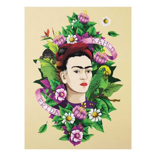 Forex print - Frida Kahlo - Frida, Monkey And Parrot